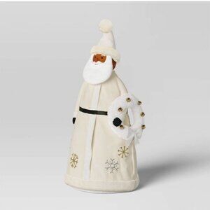 🆕✨ Wondershop 22.5" Fabric Santa Sculpture with Bell Christmas Wreath ✨